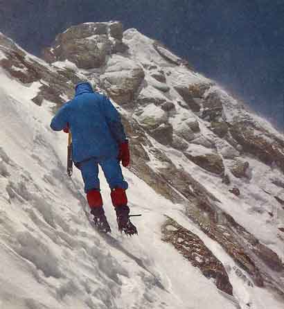 
Hans Kammerlander a few steps from the top of Dhaulagiri May 15, 1985 - All Fourteen 8000ers (Reinhold Messner) book
